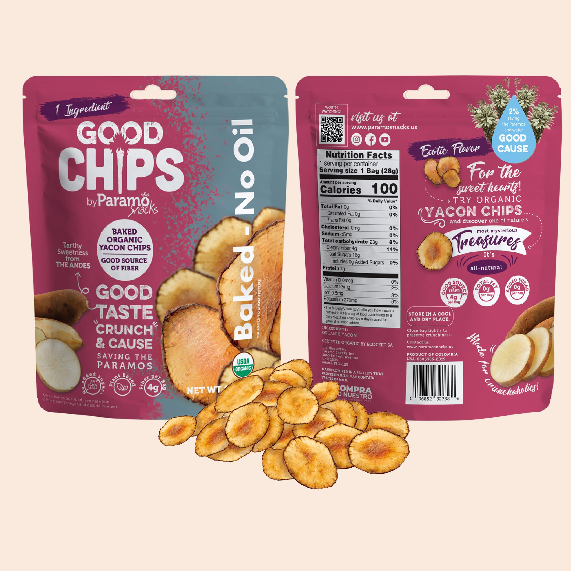 Good Chip Baked Organic Yacon Chips - 6 count, 1oz bags | Good Chips by Paramo Snacks